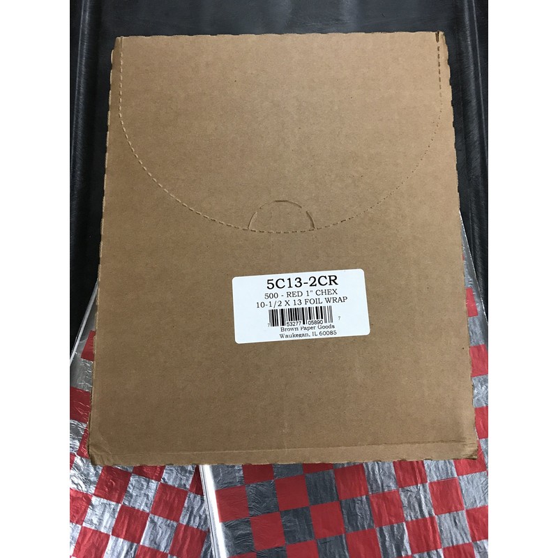 Insulated Cushion Foil Wrap, 5C13-2CR, 10-1/2" x 13", Printed Red