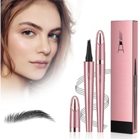 Lápiz Para Cejas Lápiz Para Microblading De Cejas Lápiz Para Maquillaje De Ojos Lápiz Para Cejas Micro 4 Point Brow Pen Lift & Snatch Eyebrow Microblading Pen Larga Duración Impermeable Cabello Natural Para Cejas (Negro)