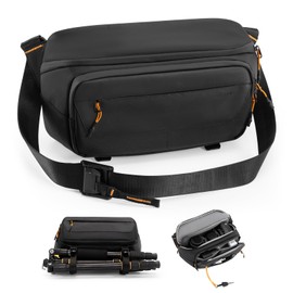 Cwatcun Camera Sling Bag, DSLR Compact Camera Shoulder Bag Crossbody with Tripod Strap, Photography Bag Case Purse for Canon Nikon Sony Fuji DSLR/SLR/Mirrorless Cameras