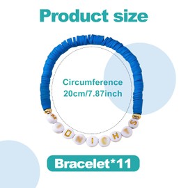 hautllaif 11 Pcs Bohemian Style Ethnic Novelty Bracelets Soft Ceramic Material Letter & Number Text Fashion Bracelets for Music Fans in Rich Colors for Unisex & Couples Tour Music Festival Souvenirs