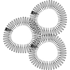 Diademas Zig Zag Circulares Elásticas Color Negro. Banda de Pelo Flexible con Dientes Estilo Retro para Mujer y Hombre. Accesorio de Peinado Invisible (Elige Set de 3 o 10 Piezas) (3 pza)