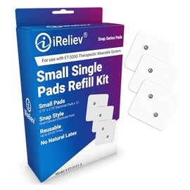 iReliev Wireless Small Electrode Pads Refill Kit, (12) 2.75" x 2.75" Electrode Pads, Fits Wireless TENS Unit + Muscle Stimulator Model ET-5050, HD-5050, PRO-1000 Therapeutic Wearable System