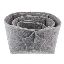 Beautiful set of 3 elegant felt bowls in light grey with star. Ideal for wrapping Christmas gifts. Felt basket, decoration, felt bag, decorative basket, felt baskets, storage basket