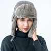HEYANN Winter Trapper Hat with Ear Flaps Grey Trooper Ushanka