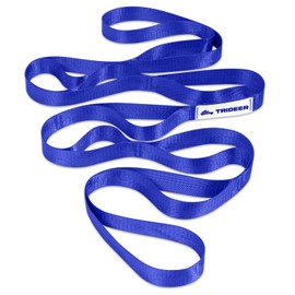 Trideer Non-Elastic Stretching Strap with Loops for Physical Therapy & Rehab, Knee Hip Leg ROM Post-Surgery, Yoga Strap for Stretching, Leg Lifter Strap Mobility Aid, Hamstring Calf Back