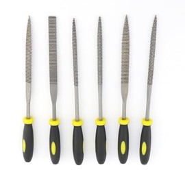 GIVIHGETI 6-Teilig Werkstattfeile Set, Flachfeile, Halbrundfeile, Rundfeile, Nadelfeile für Werkstatt und Heimwerken