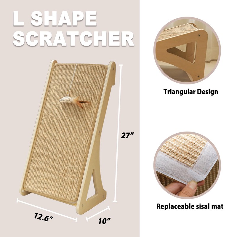 Meeyoview Cat Scratcher, L Shape Cat Scratching Pad, Sisal Cat