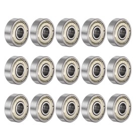 sourcing map 15pcs 625ZZ Deep Groove Ball Bearings 5mm Bore 16mm OD 5mm Thick Carbon Steel Double Shielded ABEC3 Z1 Bearing for Motors