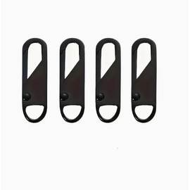 4-Piece Zipper Repair - Pulls, Tabs and Theft deterent for Backpacks, Luggage & Jackets (Black)