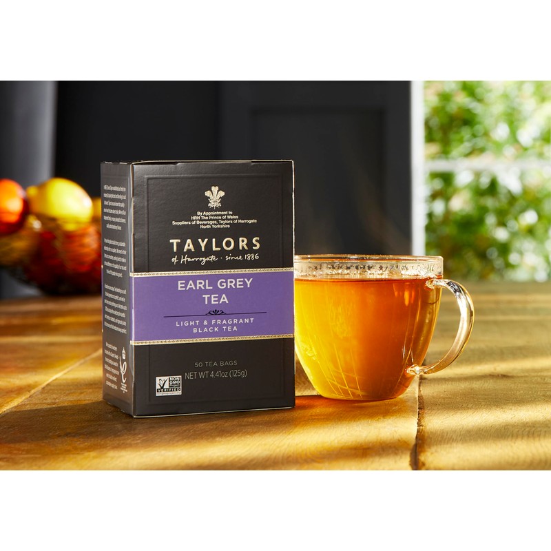 Taylors of Harrogate Earl Grey, Black Tea, Pillow Bags, 50