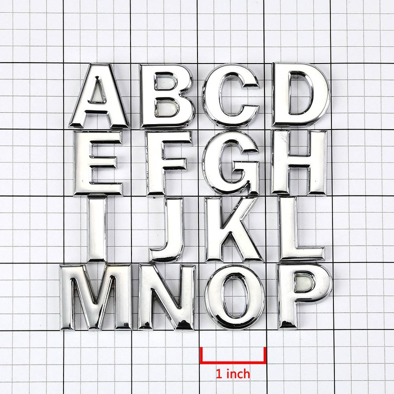 Metal Emblem Decal Logo Trim Badge Text Lettering"E" (Silver)