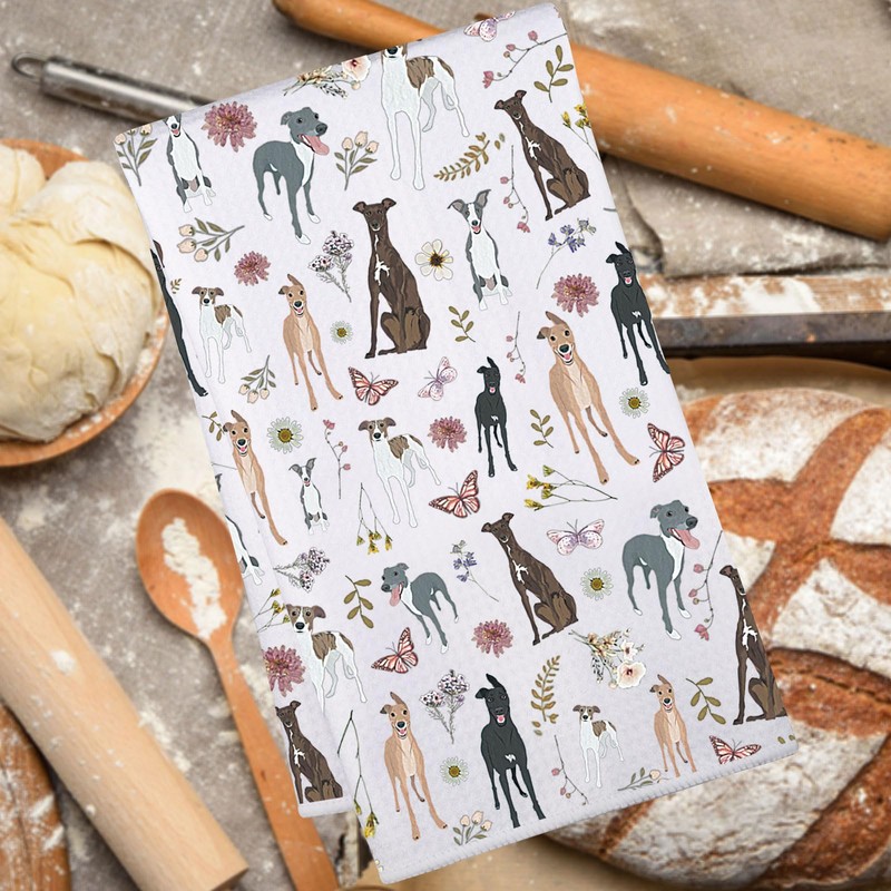 MYSOMY Greyhound Kitchen Towel and Hand Towel - Greyhound Lover
