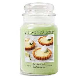 Village Candle Key Lime Tart, Large Glass Apothecary Jar, Scented Candle, 21.25 oz