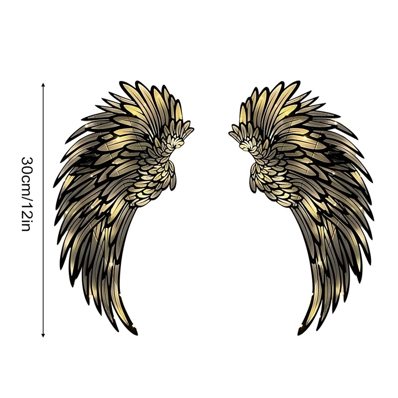 1 Pair Angel Wings Metal Mural Wall Sculpture Decor for