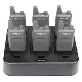 Retevis RT22 Walkie Talkie Charger, Six-Way Charger, Multi Unit Charging Station, Compatible with Retevis RT22 RT22S RB19 RB19P RB39 RB39P Walkie Talkie (1 Pack)