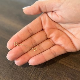 Nostrand 14k Gold Filled 1mm Bracelet Safety Chain 1", 2", 3" - 2 inches