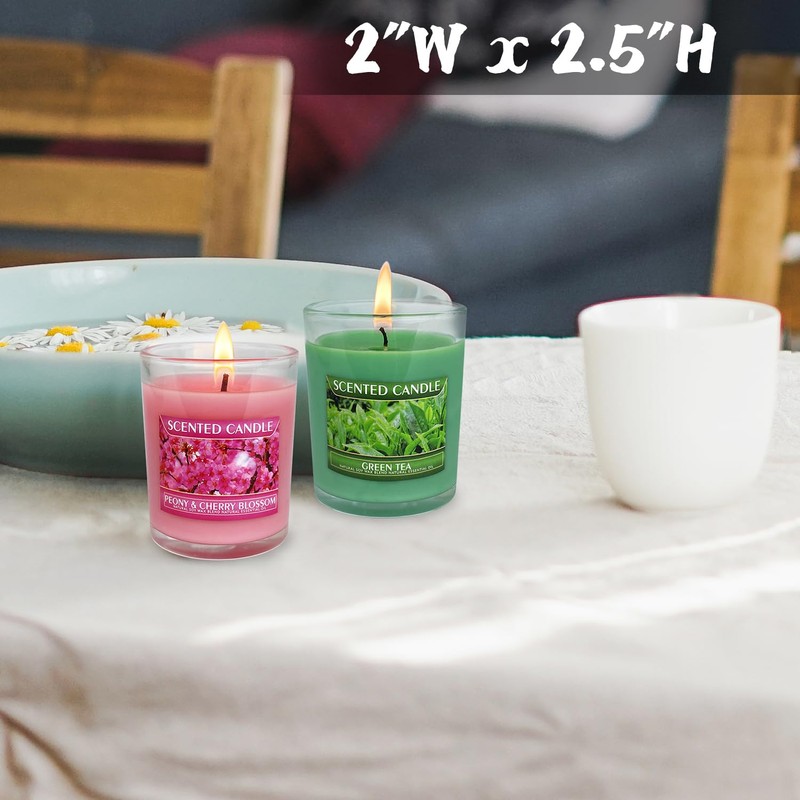 12 Pack Strong Scented Votive Candles Gift Set with 6