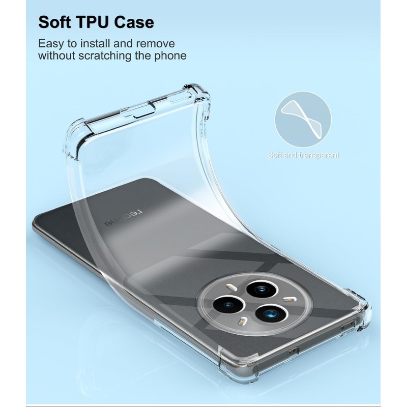 GIOPUEY Clear Case Compatible with Realme 14 Pro, Ultra Thin