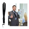 MOODKEY 1PC Black Neck Lanyard Detachable Solid Color Lanyard Badge
