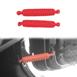 Banpo Car Door Interior Limiting Strap Compatible with 1997-2024 Jeep Wrangler TJ JK JKU JL JLU & Gladiator JT, Red
