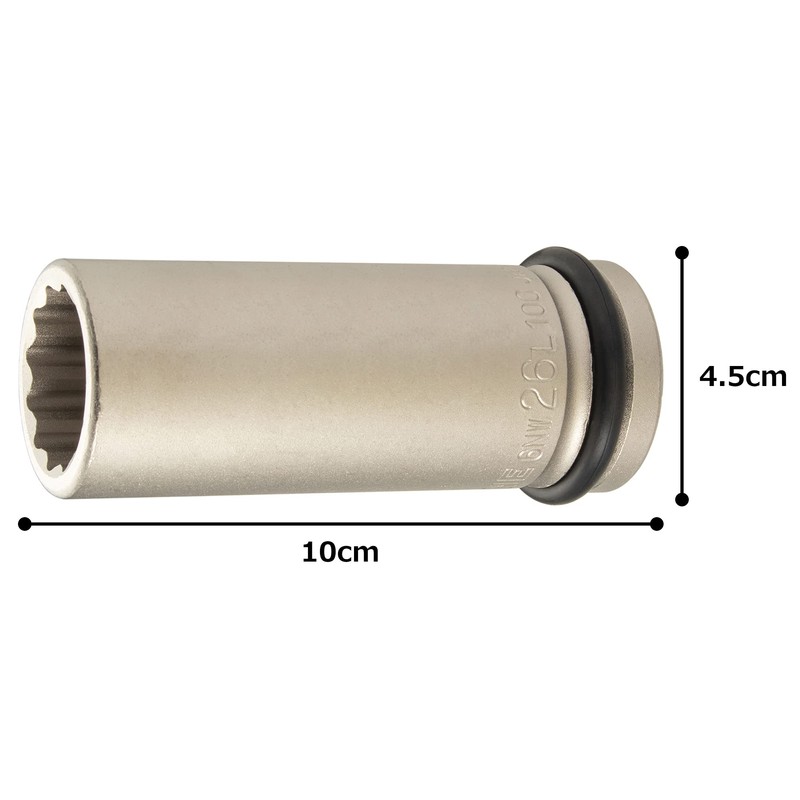 TONE Impact Long Socket (12-point) 6NW-26L100 Drive Size 19.0mm (3/4")