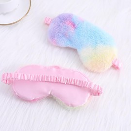 4 Pcs Plush Sleeping Masks Soft Eye Blindfolds Comfortable Sleeping Blindfold Elastic Strap Eye Covers Travel Sleep Masks Adult Sleep Eye Masks for Nap