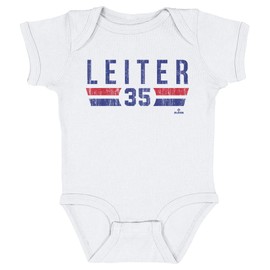 500 LEVEL Jack Leiter One-Piece Infant Bodysuit - Jack Leiter Texas Font (White, 6M)