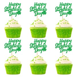Keaziu 24 Pack Happy St. Patrick's Day Cupcake Toppers Lucky Four Leaf Shamrock Hat Cupcake Picks For Irish Festival Baby Shower Birthday Party Supplies Decoration (black-12-new)