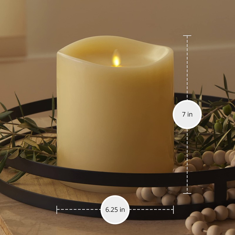Luminara Grand Pillar Flameless LED Candle, Ivory 6.25" x 7",