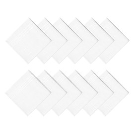 ZGZUN 12 Pack Men's Handkerchiefs Cotton White Handkerchiefs for Men Solid Color Gents Hankies with Stripe for Wedding Party, Gift for Men Women, 14.96*14.96 inch