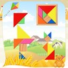 5 Pack Wooden Tangram Puzzle for Kids Wooden Hexagon Puzzle