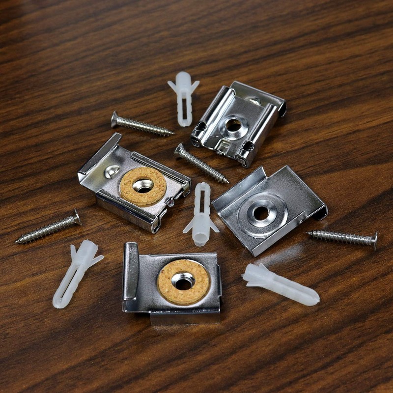 2 Sets (8 Pieces) Spring Loaded Mirror Hanger Clips Set