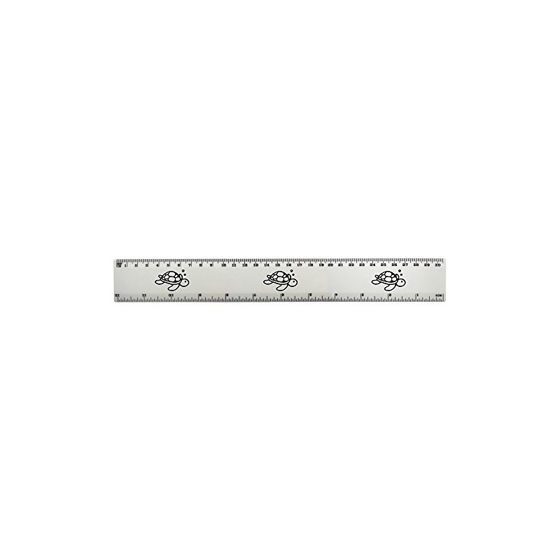 'Swimming Turtle' 30cm (12 Inch) White Plastic Ruler (RL00028626)
