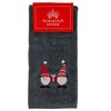 Christmas Gnomes Towel Set: Grey Hand Towels with Red White