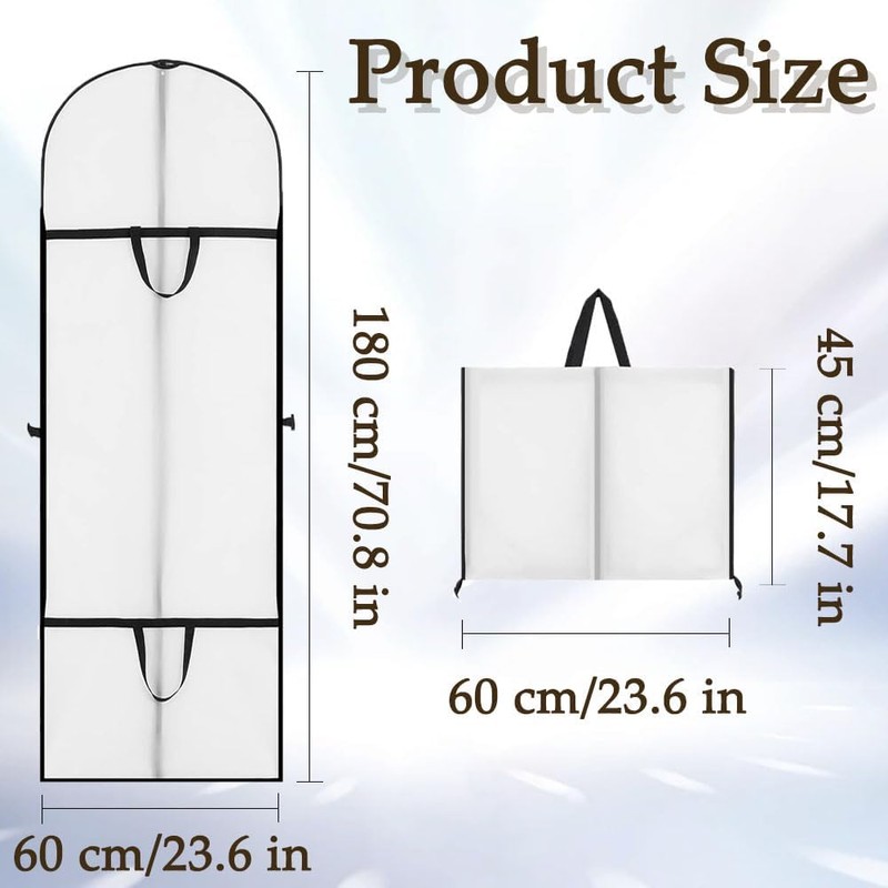Clothes Bags Suit Bag Protector, 180x60 CM Covers Long Translucent