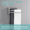 APLusee Polished Chrome Swivel Towel Bar, 304 Stainless Steel Foldable