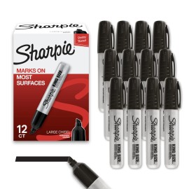 Sharpie King Size Permanent Marker Set, Chisel Tip Markers, Thick Post