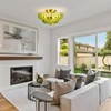 JERANDO Semi Flush Mount Ceiling Light, Modern Gold Ceiling Light
