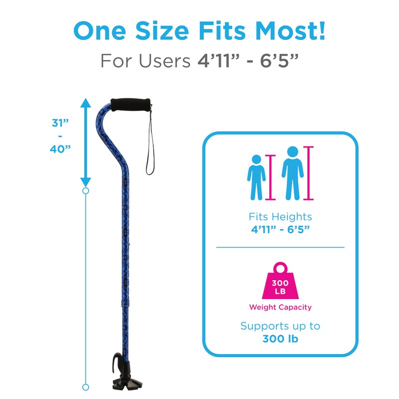 NOVA Shoe Horn Offset Cane – 2-in-1 Walking Cane &