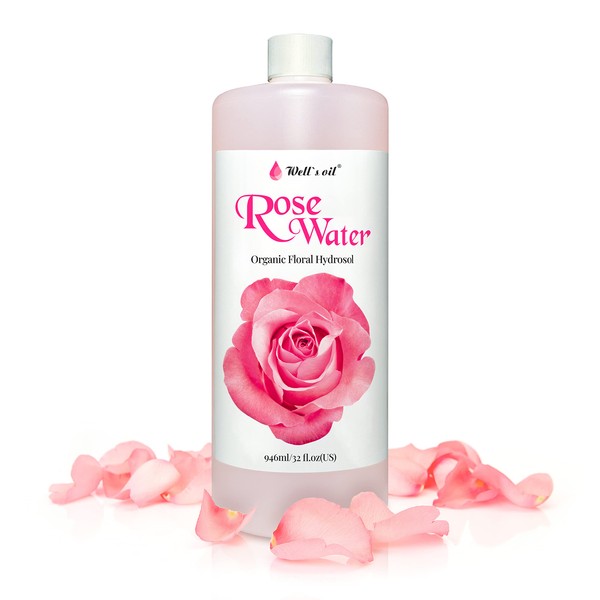 Well's 100% Pure Rosewater, Big-Size (32oz) l Natural Skincare and Haircare