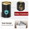 LEASYLIFE 9L/2.4GAL Black Bathroom Trash Can,Gold Small Trash Can with