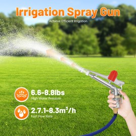 JAYGOVAN 2'' Agriculture Farm Irrigation Sprinkler Lawn Sprinkler Irrigation Spray Gun Large-Area Watering Spray 360°Adjustable Rotary Farm Lawn Garden Irrigation for Farms, Orchards, Tea Gardens