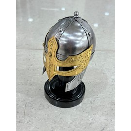 Medieval Functional Mini Mask Viking Helmet Decorative Armor On Stand