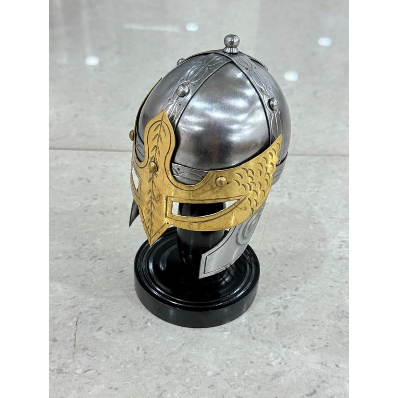 Medieval Functional Mini Mask Viking Helmet Decorative Armor On Stand
