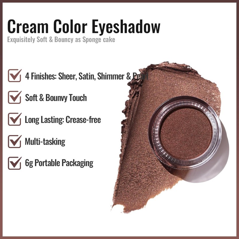 Oulac Bronze Cream Eyeshadow also for Highlighter Large Capacity Highly