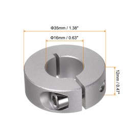 sourcing map 4pcs Shaft Collar 16mm Bore Aluminum Alloy Set Screw Split Clamp-On Collars, 35mm OD, 12mm Width, for Wheel Barrow Axle, Gearbox Assemblies, Machine Tools, Industry, Anodization