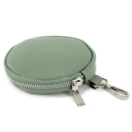 modamoda de P10 Women's Leather Purse Bag Pendant Round Diameter 11.5 cm Handmade in Italy, grey