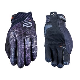 FIVE GLOVES RS3 Evo Women - Motorcycle Gloves for Women, Riding Gloves for Motorcycle, Scooter and More, Flower Boreal, L-10