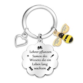 MANVEN Keyring Teacher Gift Leaving Gift Teacher Teacher Farewell Nursery Thank You Gift for Childminder Teacher Gift, silver