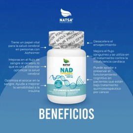 Nad +cell 60 Cápsulas, Nicotinamida Adenina Dinucleótido, Anti-edad, Mejora Flujo Sanguineo, Salud Cerebral, Calidad Premium